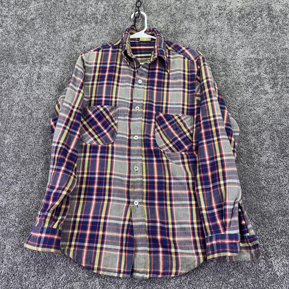 Vtg Big Mac Shirt Mens Medium Tall Plaid Long Sleeve Button Flannel Workwear
